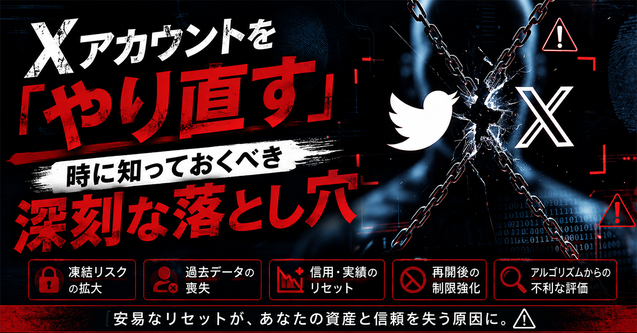 投稿についてもっと詳しく Xアカウントを「やり直す」時に知っておくべき深刻な落とし穴